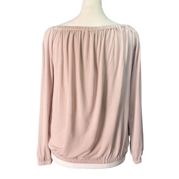 Revolve Krisa Off Shoulder Surplice Front Top in Novelle Blouse Soft Pink, Small - Picture 5 of 9